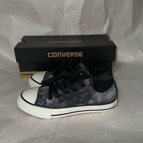 Converse Other - CONVERSE: CHUCK TAYLOR LOW TOP. Grey & Black Denim/ White & Black sole. Kids 12.